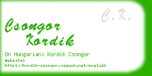 csongor kordik business card